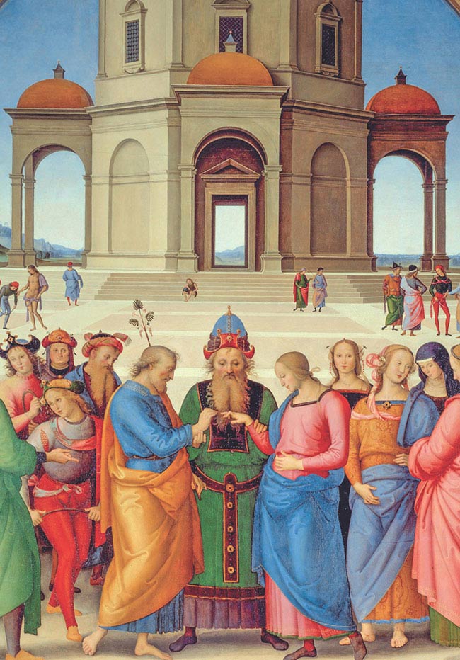 Pietro Perugino, Sposalizio della Vergine, 1504, olio su tavola, cm 236×186, Caen, Musée des Beaux-Arts