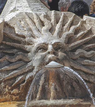 Pietro Bernini, Stemma del sole, Fontana della barcaccia, 1626-1629, Roma, Piazza di Spagna