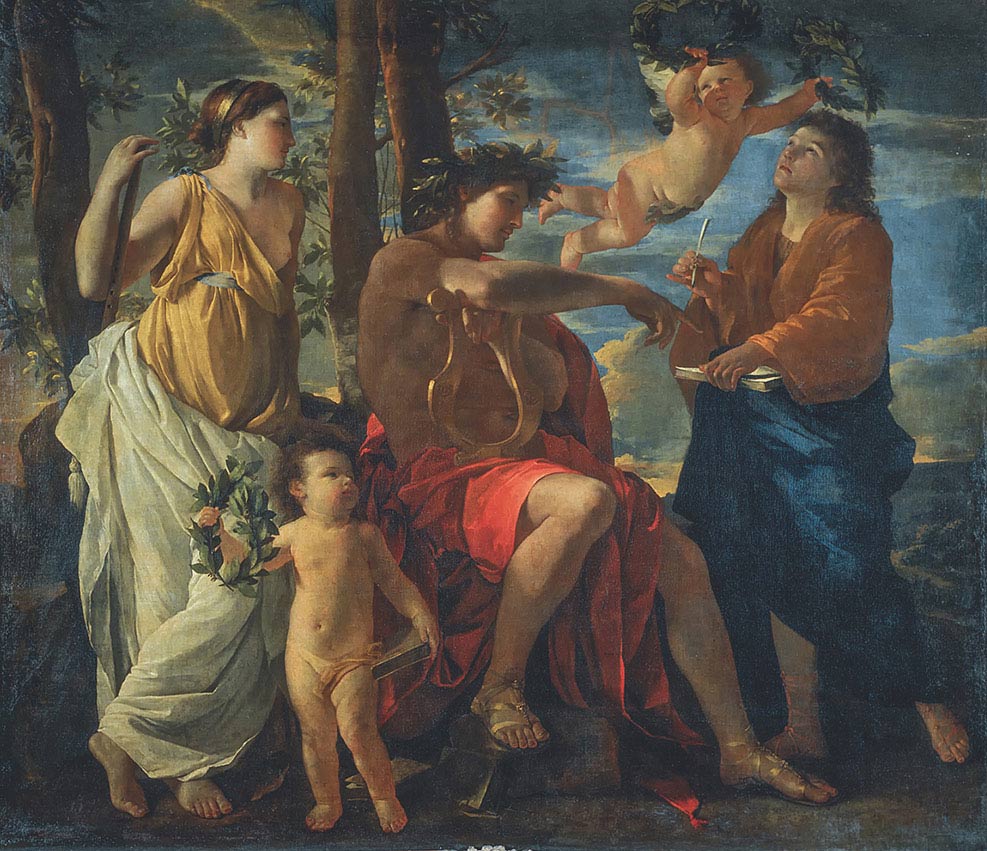 Nicolas Poussin, L’ispirazione del poeta, 1630 ca, olio su tela, cm 182×213, Parigi, Musée du Louvre