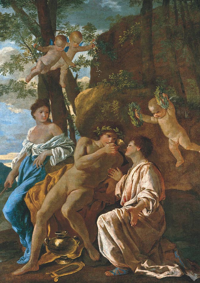 Nicolas Poussin, L’ispirazione del poeta, 1628 ca, olio su tela, cm 94×69,5, Hannover, Niedersächsisches Landesmuseum