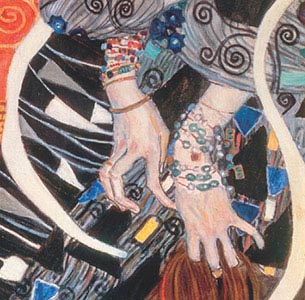 Gustav Klimt, Giuditta II (Salomè), particolare, 1909, olio su tela, cm 176×46, Venezia, Galleria internazionale d’Arte Moderna di Ca’ Pesaro