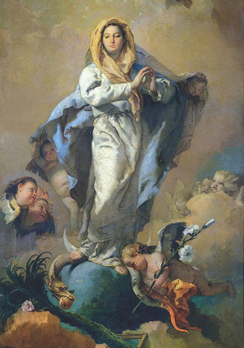 Giambattista Tiepolo, Immacolata Concezione, 1767-1769, olio su tela, cm 281×155, Madrid, Museo del Prado