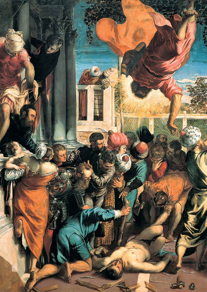 Tintoretto, San Marco libera lo schiavo, particolare, 1547-1548, olio su tela, cm 416×544, Venezia, Gallerie dell’Accademia