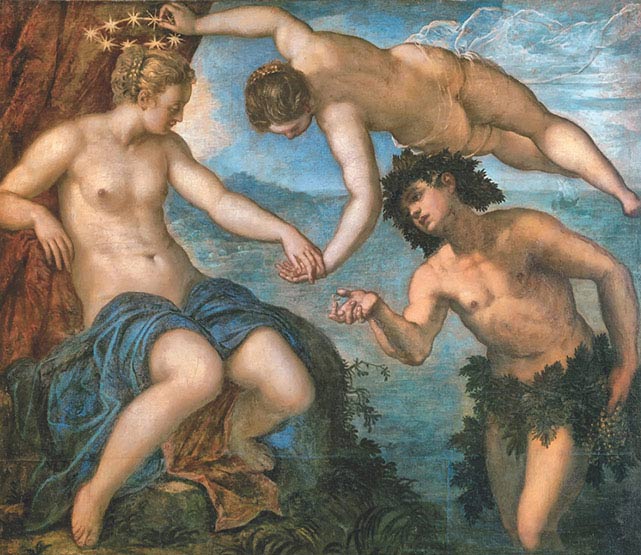 Tintoretto, Lo sposalizio di Bacco e Arianna alla presenza di Venere, 1577-1578, olio su tela, cm 146×167, Venezia, Palazzo Ducale, sala dell’Anticollegio