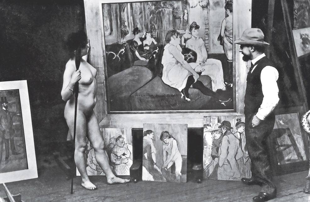 Henri de Toulouse-Lautrec nello studio, fine del XIX secolo, fotografia