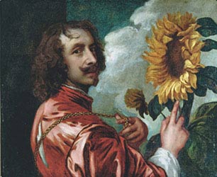 Antoon van Dyck, Autoritratto con girasole, 1632-1633, olio su tela, cm 58,5×73, Collezione privata