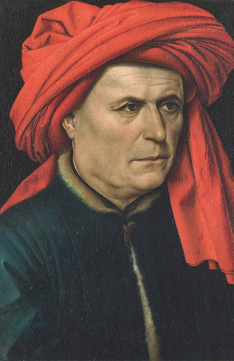 Robert Campin, Ritratto d’uomo, 1435 ca, olio su tavola, cm 40,7×28,1, Londra, The National Gallery