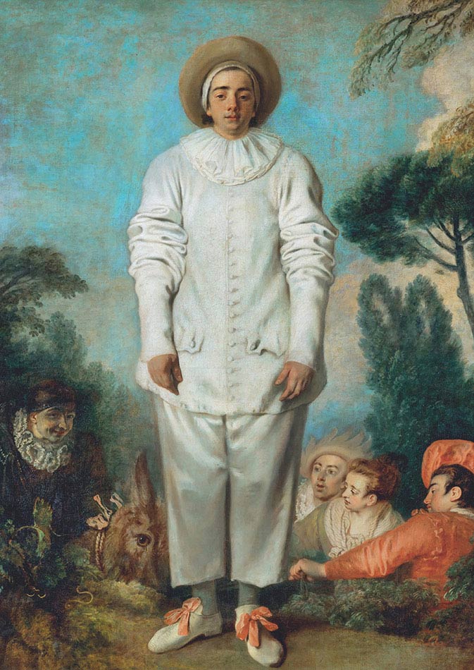 Jean-Antoine Watteau, Pierrot detto Gilles, 1718-1719 ca, olio su tela, cm 184,5×149,5, Parigi, Musée du Louvre