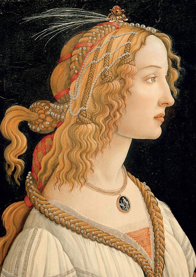 Sandro Botticelli, Simonetta Vespucci, 1480 ca, tempera su tavola, cm 81,8×54, Francoforte, Städel Museum