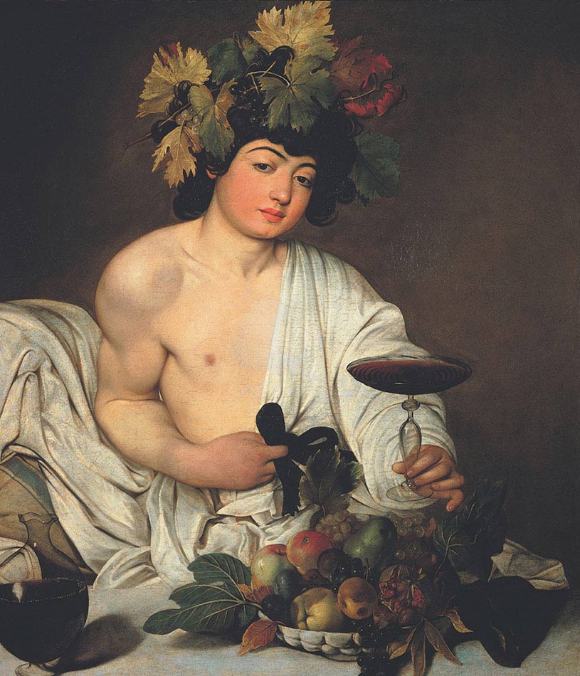 Caravaggio, Bacco adolescente, 1596-1597, olio su tela, cm 95×85, Firenze, Galleria degli Uffizi