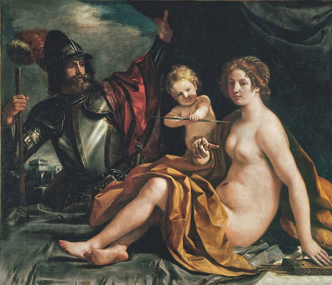 Guercino, Venere, Marte e Cupido, 1633, olio su tela, cm 139×161, Modena, Galleria Estense