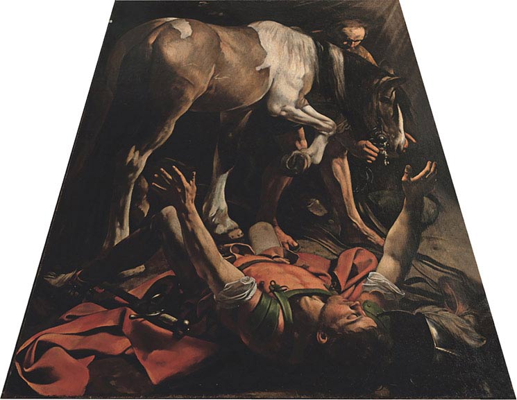 Caravaggio, Conversione di san Paolo, 1601, olio su tela, cm 230×175, Roma, Santa Maria del Popolo, cappella Cerasi