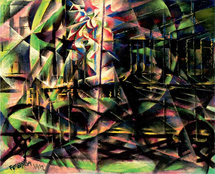 Giacomo Balla, Velocità d’automobile, 1912, olio su tavola, cm 55,6x68,9, New York, The Museum of Modern Art