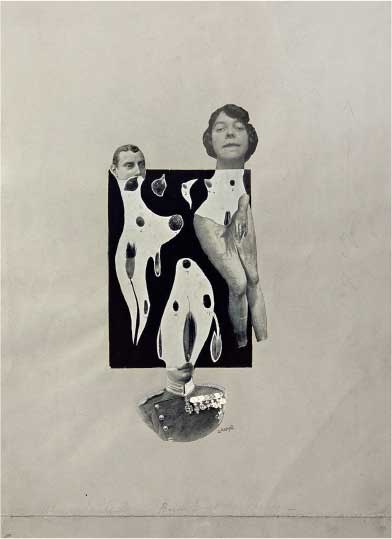 Johannes Baargeld, Venere al bagno del re, 1920, collage, cm 18x12,5, Collezione privata