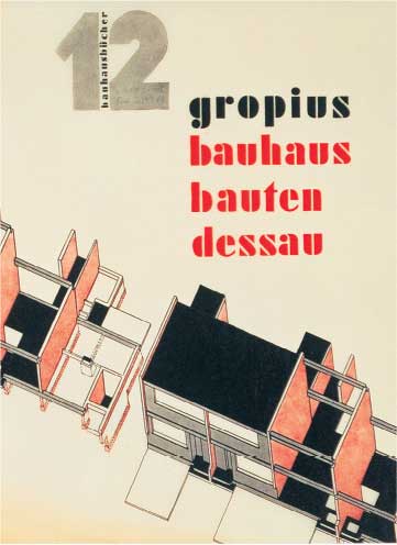 Walter Gropius, Copertina per Gropius Bauhaus Bauten Dessau, 1930, litografia a colori, cm 34x28, Berlino, Kunstbibliothek