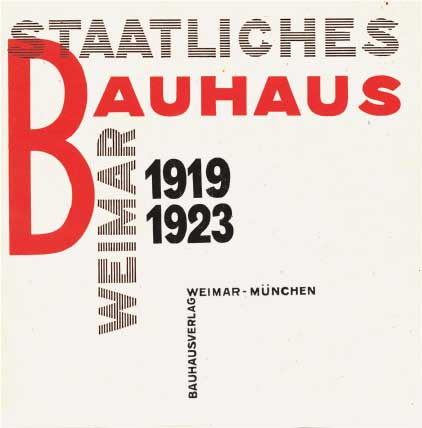 Copertina per il catalogo della mostra Staatliches Bauhaus Weimar 1919-1923, 1923, litografia a colori, cm 25x25, Collezione privata