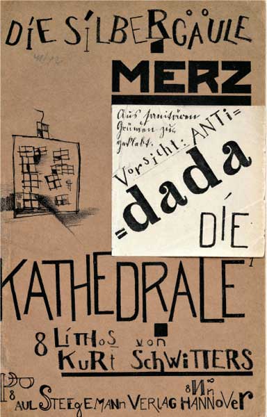 Kurt Schwitters, Copertina di “Die Kathedrale”, 1920, litografia e collage, cm 22x14, New York, The Museum of Modern Art