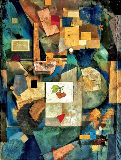 Kurt Schwitters, Merzbild 32A. Le ciliegie, 1921, collage su cartone, cm 92x70, New York, The Museum of Modern Art