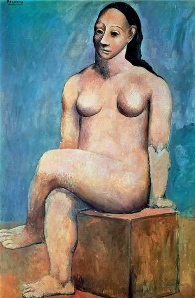 Pablo Picasso, Nudo seduto, 1906, olio su tela, cm 151x100, Praga, Národní Galerie