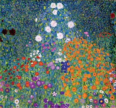 Gustav Klimt, Giardino fiorito, 1905-1907, olio su tela, cm 110x110, Collezione privata