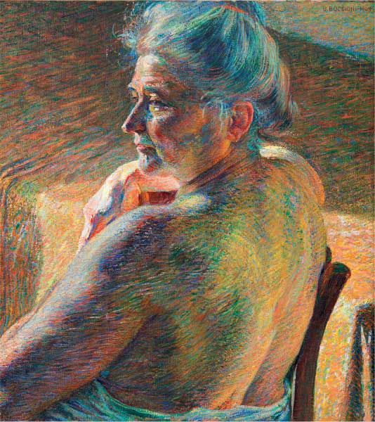 Umberto Boccioni, Nudo di spalle (Controluce), 1909, olio su tela, cm 60x55,2, Rovereto, MART, Collezione L.F.