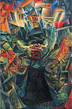 Umberto Boccioni, Materia, 1912, olio su tela, cm 225x150, Collezione Gianni Mattioli, deposito a lungo termine presso la Collezione Peggy Guggenheim, Venezia