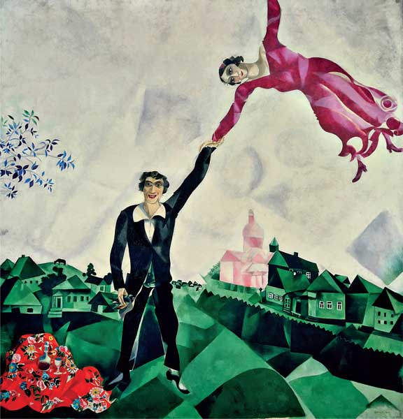 Marc Chagall, La passeggiata, 1917-1918, olio su tela, cm 170x163,2, San Pietroburgo, Museo Statale Russo