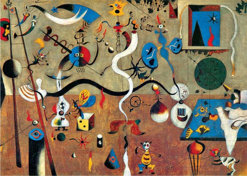 Joan Miró, Il carnevale di Arlecchino, 1924-1925, olio su tela, cm 66x93, Buffalo, Albright-Knox Art Gallery