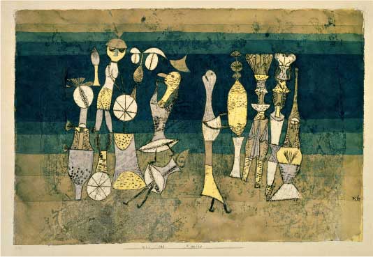 Paul Klee, Commedia, 1921, acquerello e olio su carta, cm 30,5x45,4, Londra, Tate Gallery