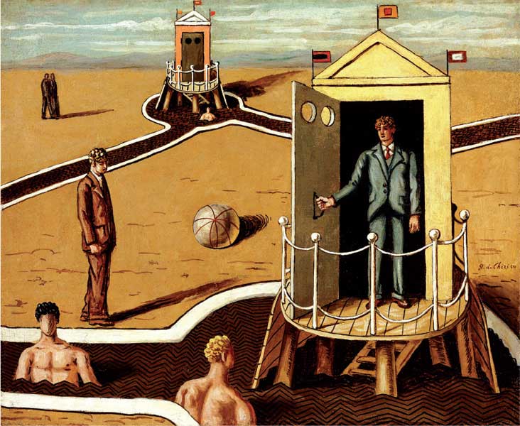 Giorgio de Chirico, Bagni misteriosi, 1935, olio su tela, cm 38x46,3, Collezione privata