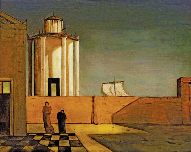 Giorgio de Chirico, L’enigma dell’arrivo e del pomeriggio, 1911-1912, olio su tela, cm 70x86,5, Collezione privata