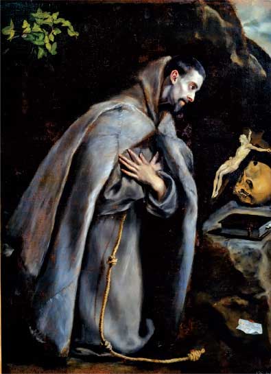 El Greco, San Francesco in meditazione, 1590-1595, olio su tela, cm 98x67, Vitoria-Gasteiz, Museo Diocesano