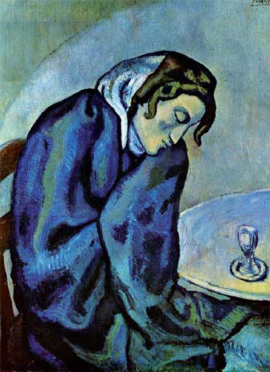 Pablo Picasso, La signora ubriaca è stanca, 1902, olio su tela, cm 56x44, Collezione privata