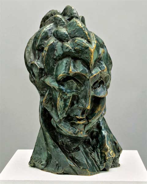 Pablo Picasso, Testa di donna (Fernande), 1909, bronzo, altezza cm 41, New York, The Museum of Modern Art