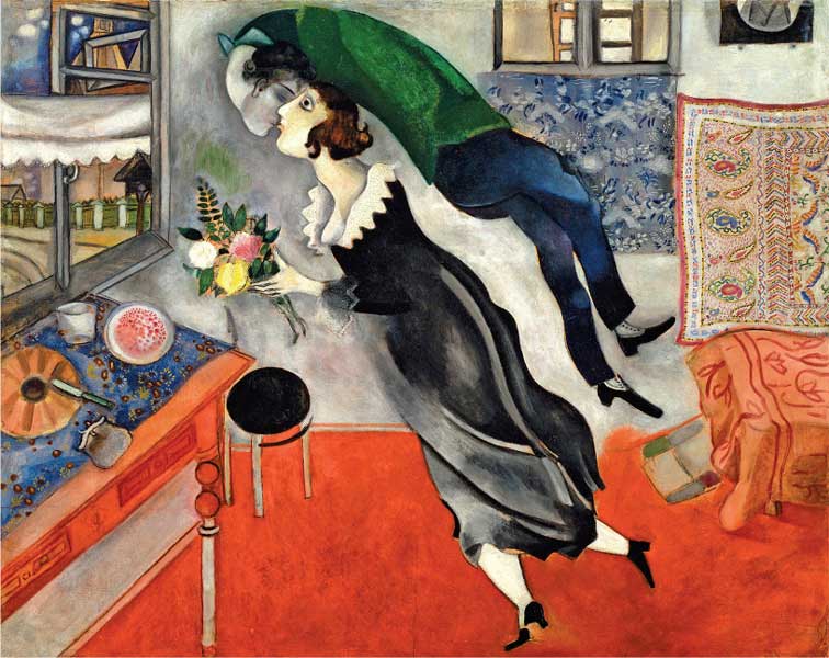 Marc Chagall, Compleanno, 1915, olio su tela, cm 80x99, New York, The Museum of Modern Art