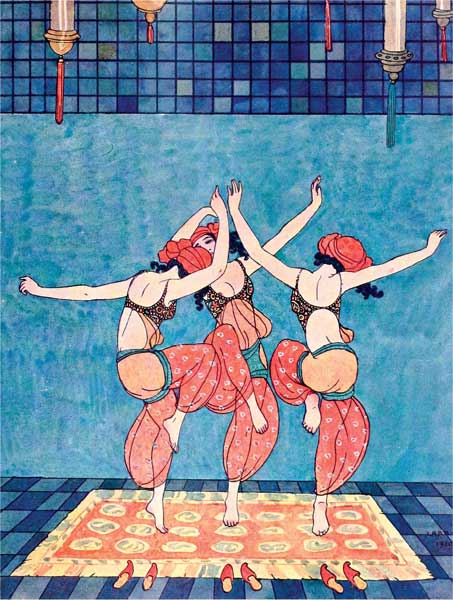 George Barbier, Shéhérazade, 1910, litografia, cm 30x22, Collezione privata