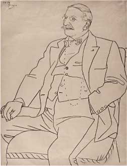 Pablo Picasso, Léon Bakst, 1919, matita su carta, cm 64x49, Parigi, Musée National Picasso