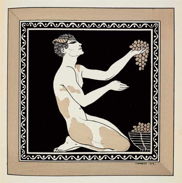 George Barbier, Nijinskij come fauno nel balletto L’après-midi d’un faune, 1912, litografia a colori, cm 35x28, Londra, The British Library