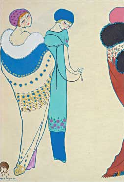 Georges Lepape, “Les choses de Paul Poiret vues par Georges Lepape”, 1911, litografia a colori, cm 41x27, Collezione privata