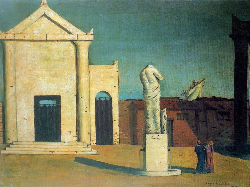 Giorgio de Chirico, Enigma di un pomeriggio d’autunno, 1910, olio su tela, cm 45x60, Collezione privata