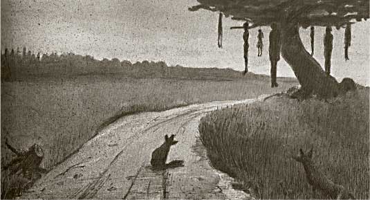 Alfred Kubin, Il tiglio di Hausham, 1903 ca., incisione, cm 17x28, Collezione privata