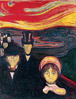 Edvard Munch, Angoscia, 1894, olio su tela, cm 94x74, Oslo, Munchmuseet