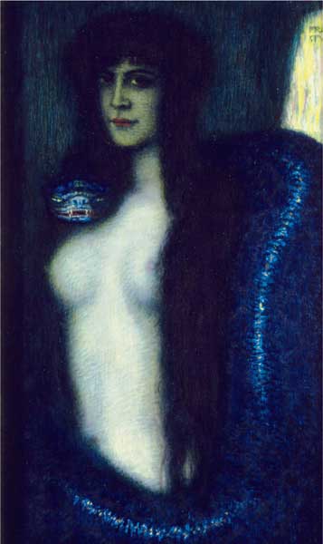 Franz von Stuck, Il peccato, 1912, olio su tela, cm 88x52, Berlino, Nationalgalerie