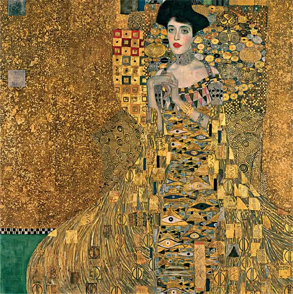 Gustav Klimt, Ritratto di Adele Bloch-Bauer, 1907, olio, argento e oro su tela, cm 140x140, New York, Neue Galerie New York