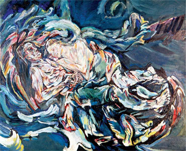 Oskar Kokoschka, La sposa del vento, 1914, olio su tela, cm 125x248, Basilea, Kunstmuseum