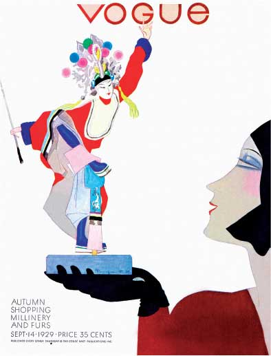 Pierre Mourgue, Copertina per “Vogue”, settembre 1929, litografia a colori, cm 38x24, Collezione privata