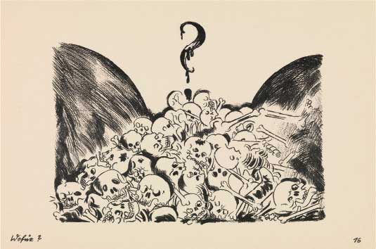 George Grosz, Wofür?, 1927, litografia in bianco e nero, cm 17x27,5, Norimberga, Germanisches Nationalmuseum