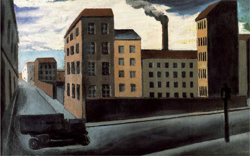 Mario Sironi, Paesaggio urbano con camion, 1920, olio su tela, cm 50x80, Collezione privata