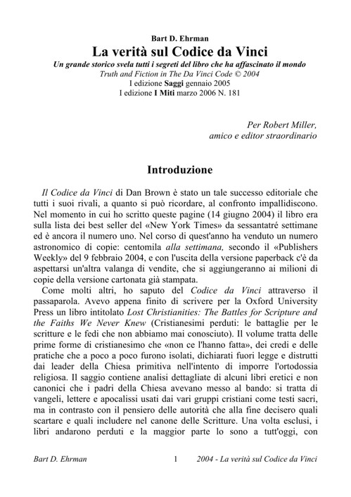 La Verità Sul Codice Da Vinci