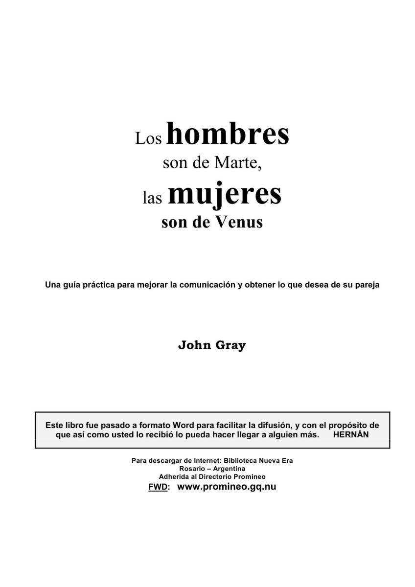 Los hombres son de Marte, las mujeres son de Venus